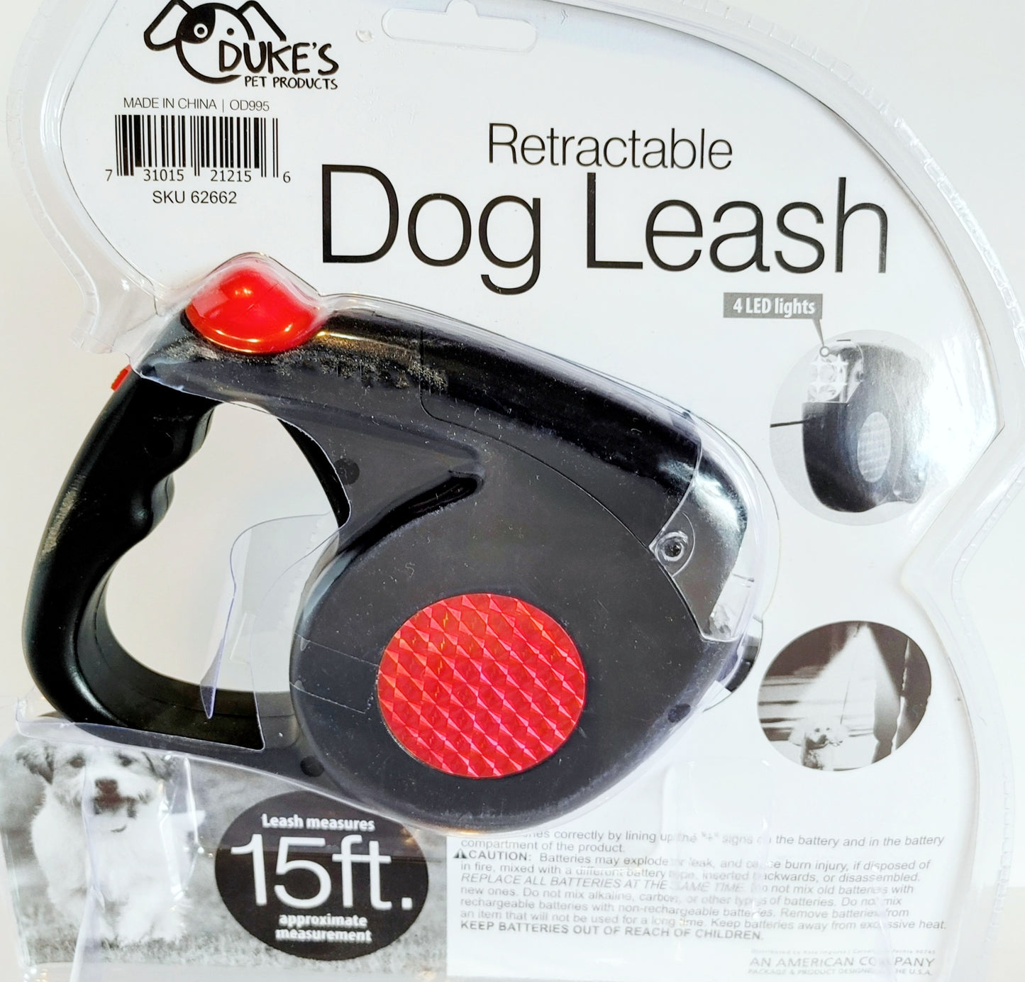 Retractable Dog Leash with built in LEDs